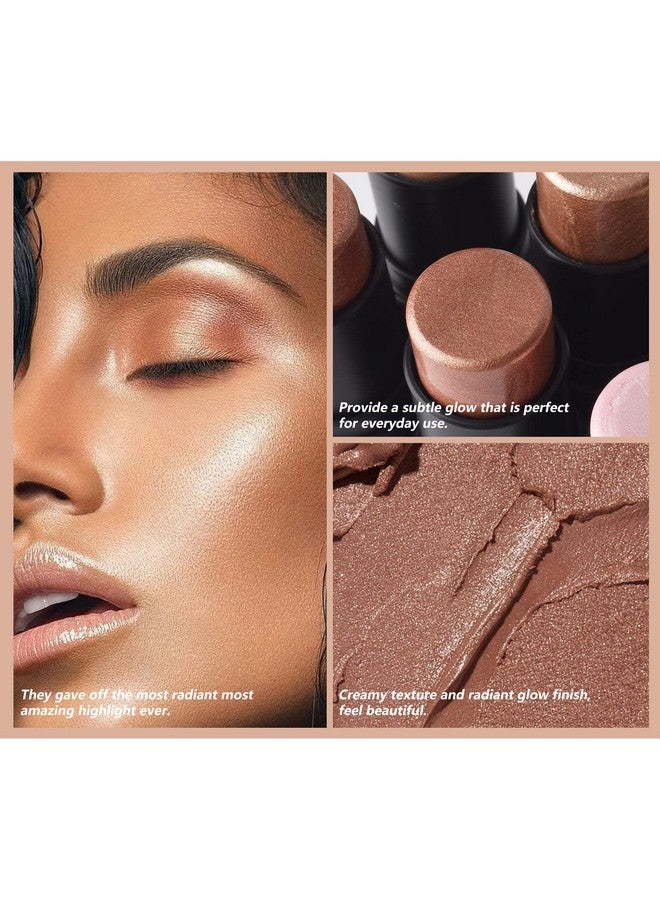2 Colors Highlighter Stick Shimmer Cream Powder Lasting Glow Finish Creamy Self Sharpening Crayon Highlighter