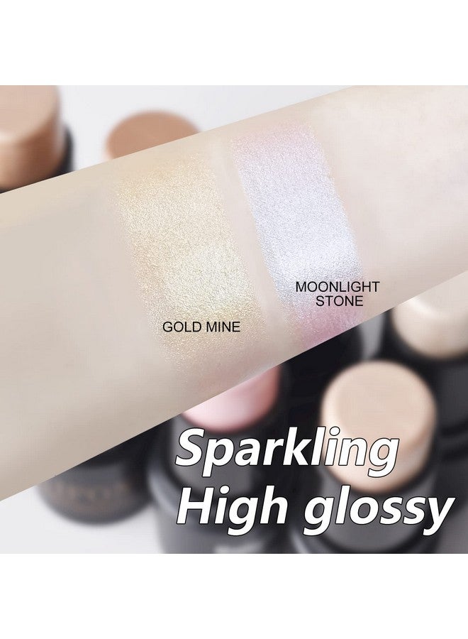 2 Colors Highlighter Stick Shimmer Cream Powder Lasting Glow Finish Creamy Self Sharpening Crayon Highlighter