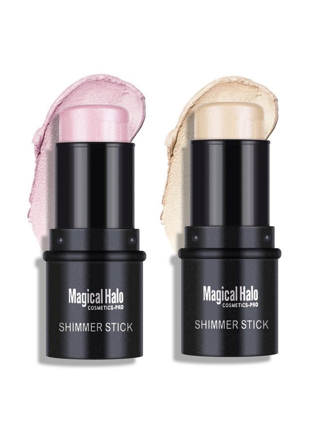 2 Colors Highlighter Stick Shimmer Cream Powder Lasting Glow Finish Creamy Self Sharpening Crayon Highlighter