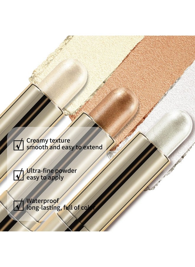 Highlight And Glow Stick Shimmer Cream Makeup Contour Stick Highlighter Bronzer Stick Waterproof Long Lasting Face Glitter Highlighter Makeup Stick Pack Of 1