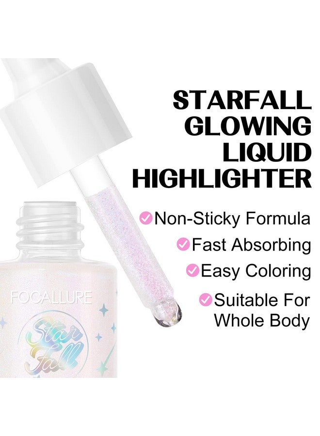 Starfall Glowing Liquid Highlighter Shimmering Body Oil Non Sticky Shimmer Liquid Luminizer Non Greasy Face & Body Glitter Makeup For Costumes Cosplay Rave Festival Orion