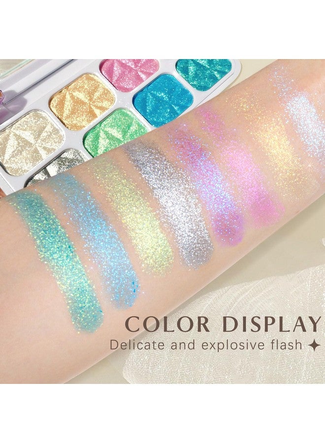 8 Colors Face Highlighter Makeup Palette Diamond Glitter Iluminadores De Maquillaje Intense Color Chameleon Eyeshadow Rainbow Shimmer Highlighter Metallic Contour Bronzer And Highlighter Palette