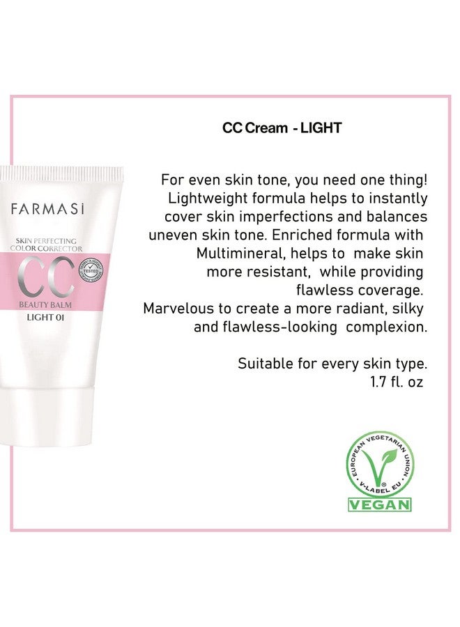 Cc Color Control Cream Natural And Flawless Finish Enriched Formula With Multimineral & Spf 25+ All Day Hold All Skin Types 1.7 Fl. Oz / 50 Ml (Light)…