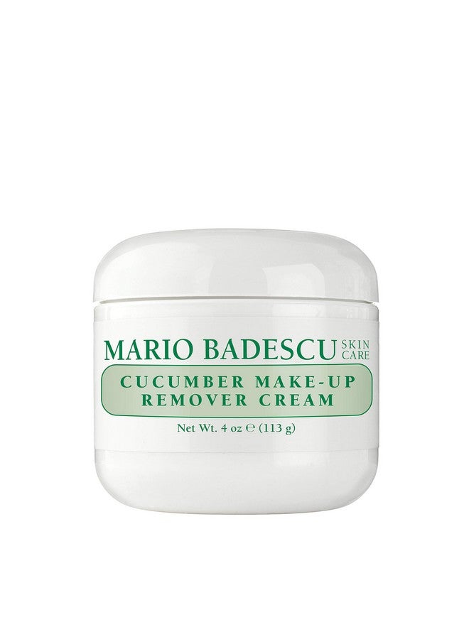 Cucumber Makeup Remover Cream With Non Greasy Formula Emollient Cold Cream Makeup Remover For Heavy And Waterproof Make Up Ideal For Dry Or Sensitive Skin 4 Oz