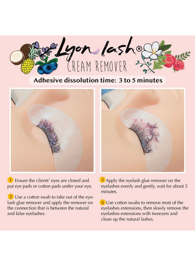 Lyonlash Pro Gentle Cream Remover 15G 0.51Fl. Oz ; Removes Eyelash Extension Glue Effectively; Low Irritation For Sensitive Skin ; Essential Lash Extensions Supplies (Garden Rose)