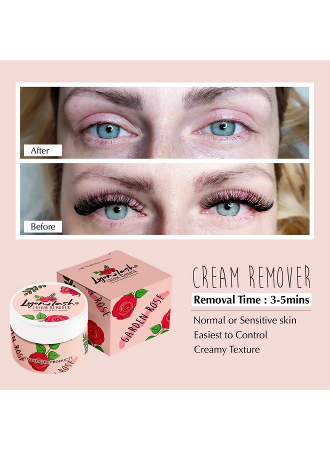 Lyonlash Pro Gentle Cream Remover 15G 0.51Fl. Oz ; Removes Eyelash Extension Glue Effectively; Low Irritation For Sensitive Skin ; Essential Lash Extensions Supplies (Garden Rose)