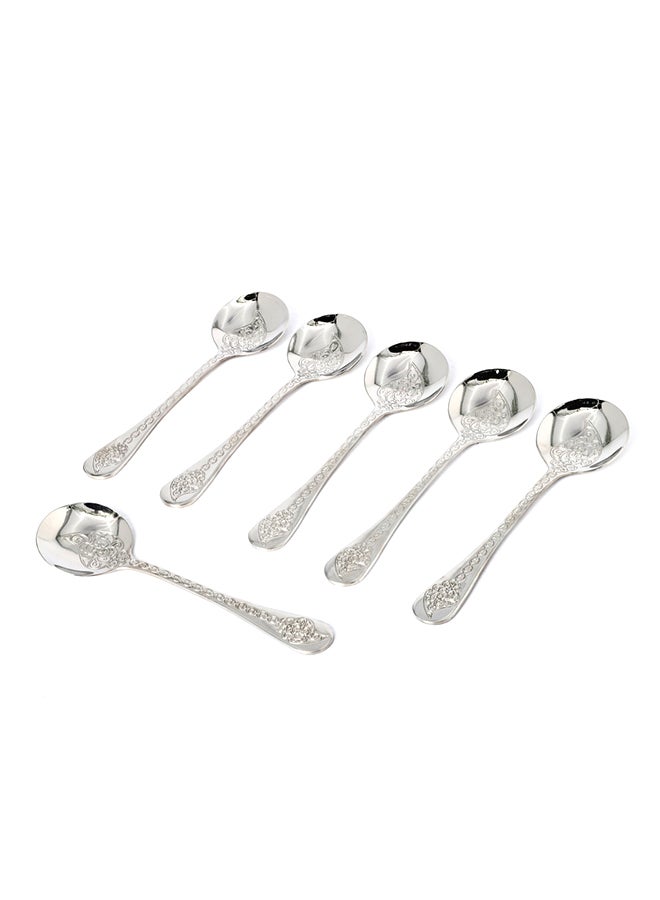 6-Piece Soup Spoon Set Silver 12cm