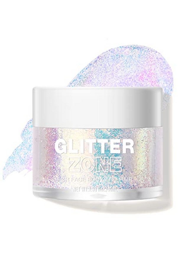 Holographic Body Glitter Gel For Body Face Hair And Lip.Color Changing Glitter Gel Under Light. Vegan & Cruelty Free 1.35 Oz (2Sparkling Pink)