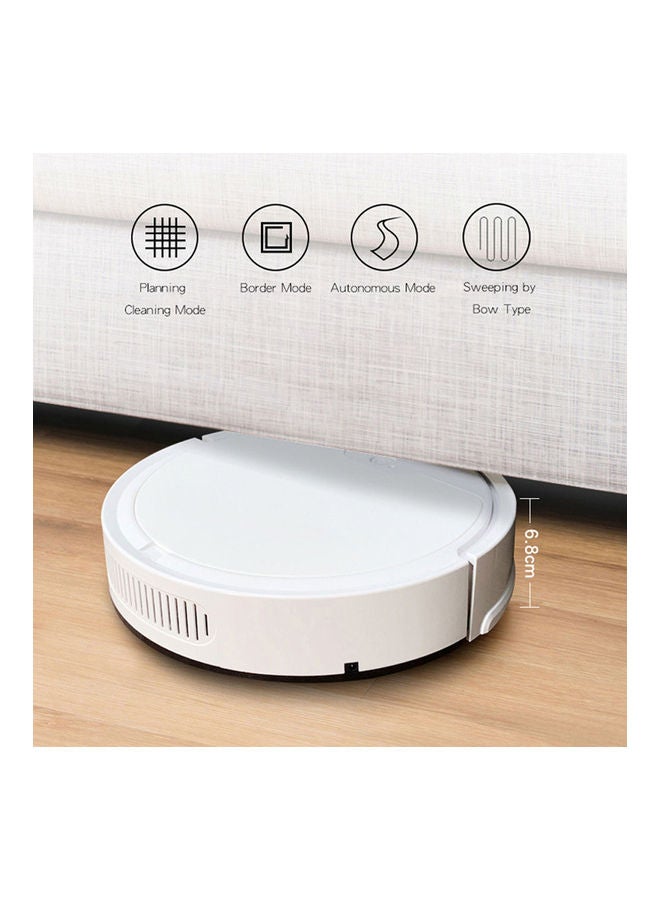 Smart  Robotic  Vacuum Cleaner With Mobile App Control 3 W Vacuum21829-1 White