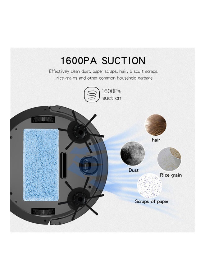 Smart  Robotic  Vacuum Cleaner With Mobile App Control 3 W Vacuum21829-1 White