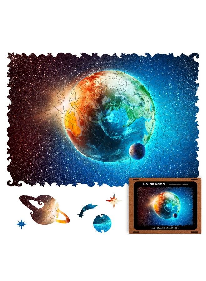 Wooden Jigsaw Puzzles Space Planet Earth 125 Pcs Small 9