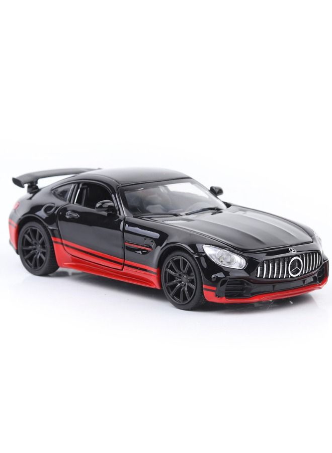 1:32 AMG GTR Car Model Toy, Diecast Zinc Alloy Pull Back Toy Car, Sound and Light Pull Back Model Car for Kids Boy Girl Gift (Black/Red)