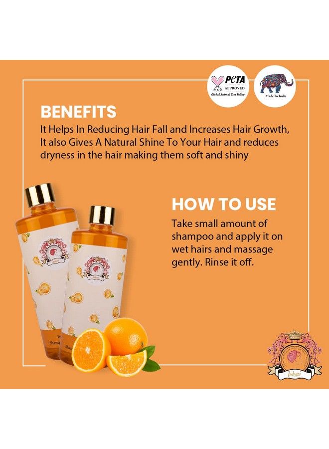 Indrani Orange Shampoo With Conditioner For Women To Reduce Hair Fall Promote Hair Growth Control Dandruff 500 Ml