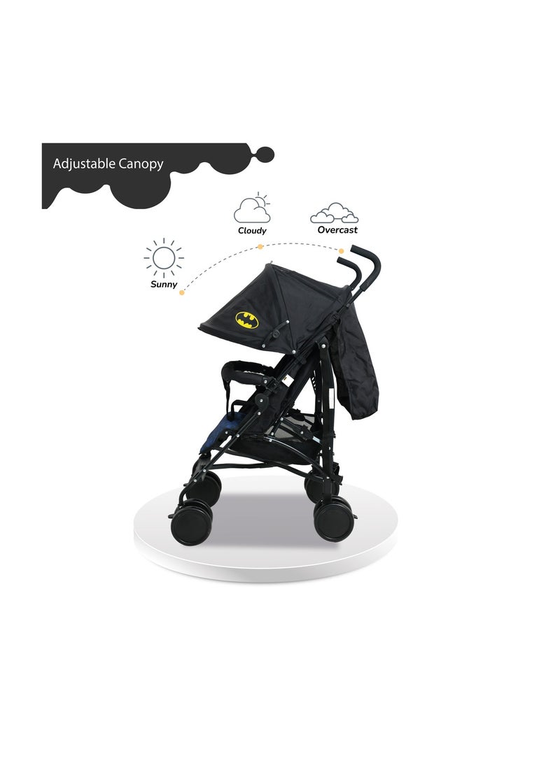 Warner Bros Batman Baby Stroller Storage Cabin  Compact Design, Shoulder Strap Adjustable Reclining Seat