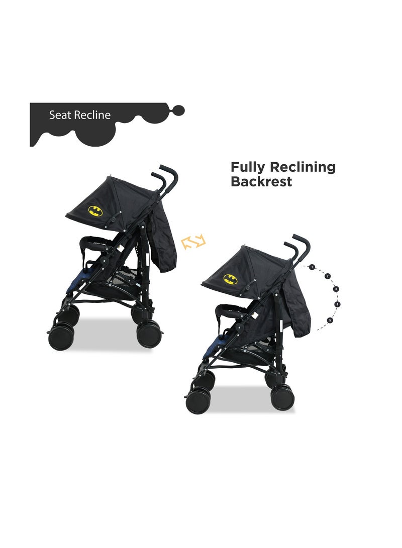 Warner Bros Batman Baby Stroller Storage Cabin  Compact Design, Shoulder Strap Adjustable Reclining Seat