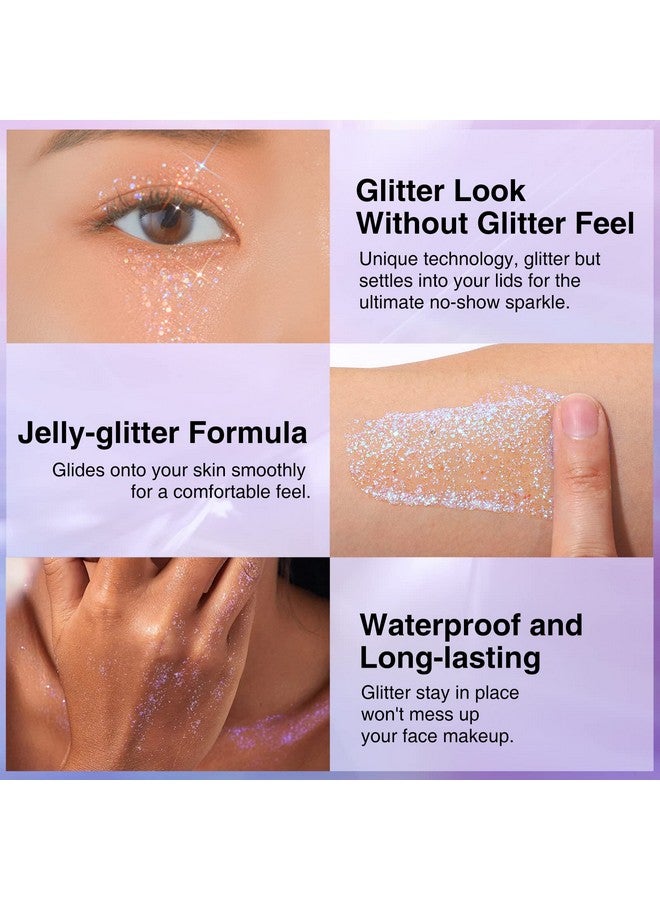 2 Pack Body Glitter Gel Cosmetic Grade Color Changing Long Lasting Glitter For Face Body And Hair Safe And Easy To Use Perfect For Festivals Parties (01 Golden Mirage + 02 Stardust Pink)