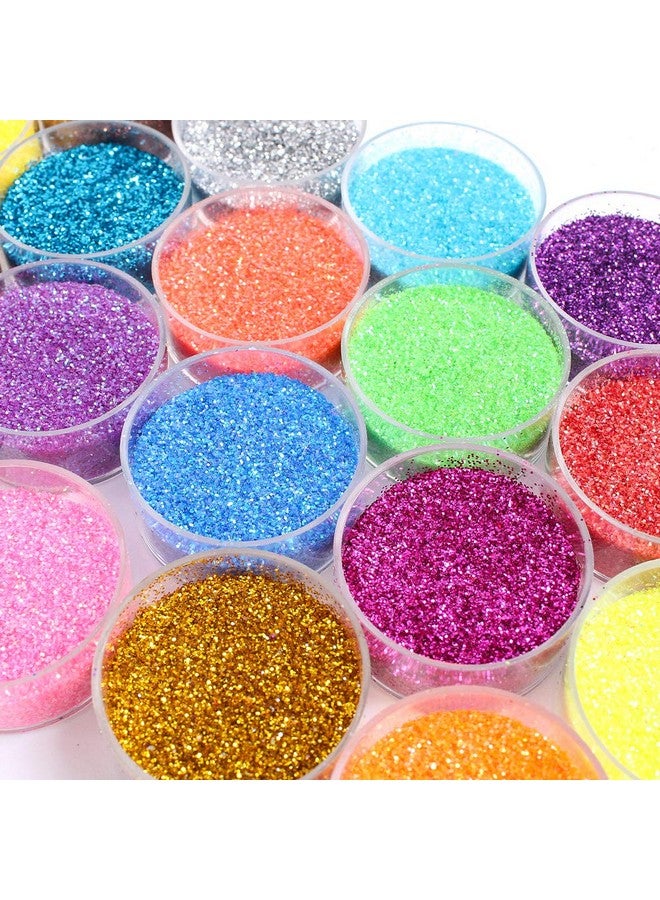 Extra Fine Glitter Powder For Craft 24 Colors Holographic Cosmetic Laser Glitter For Nail Body Eye Hair Face Lip Gloss Iridescent Glitter Powder For Tumbler And Makeup (24 Fine)
