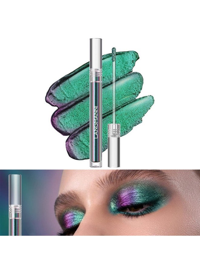 Liquid Glitter Eyeshadow Chameleon Eyeshadow Makeupmetallic Changing Long Lasting Holographic Glitter Multichrome Eyeshadows (A Peacock)