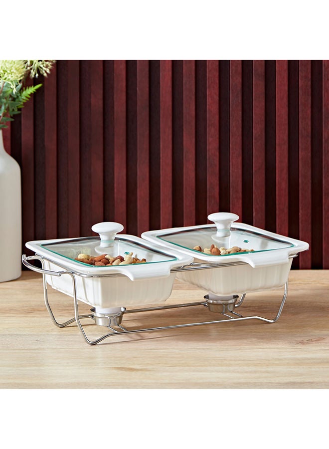 Supreme 3-Piece Twin Food Warmer Set 44.2x11x22.2 cm