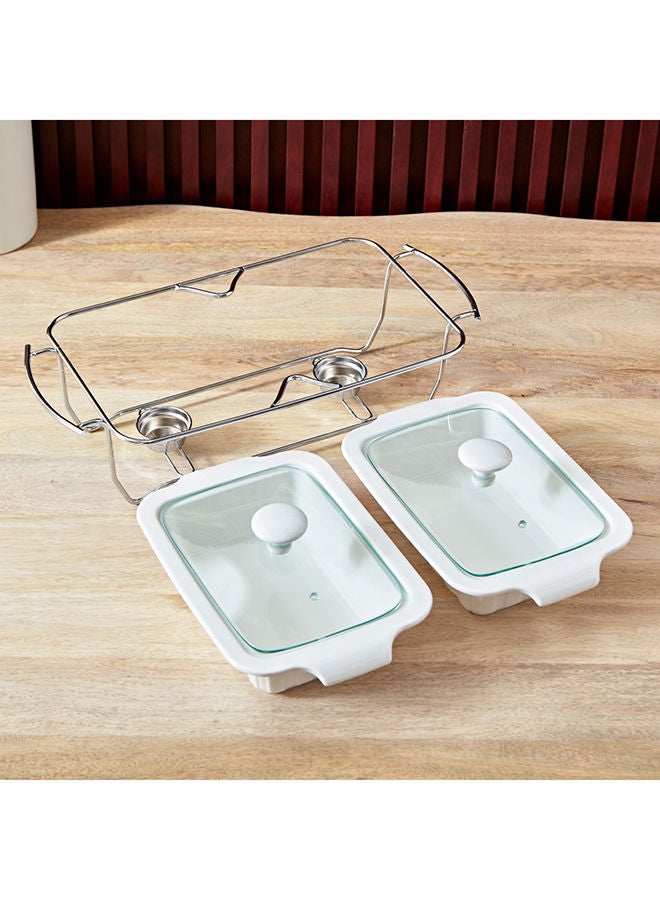 Supreme 3-Piece Twin Food Warmer Set 44.2x11x22.2 cm