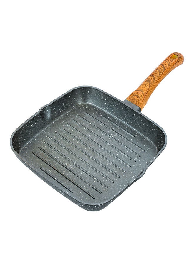 Square Grill Pan, Granite Coated Die-Cast Aluminium, RF10764 | 2 Pouring Spouts | Non-Stick Cookware Fry Pan Black/Beige 24cm