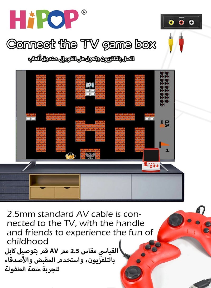 Video Game Console with Dual Gamepads,3.5-inch HD Screen Retro Arcade Games,Connected TV,Built-in Classic Free Games,Handheld Game Console for Kids