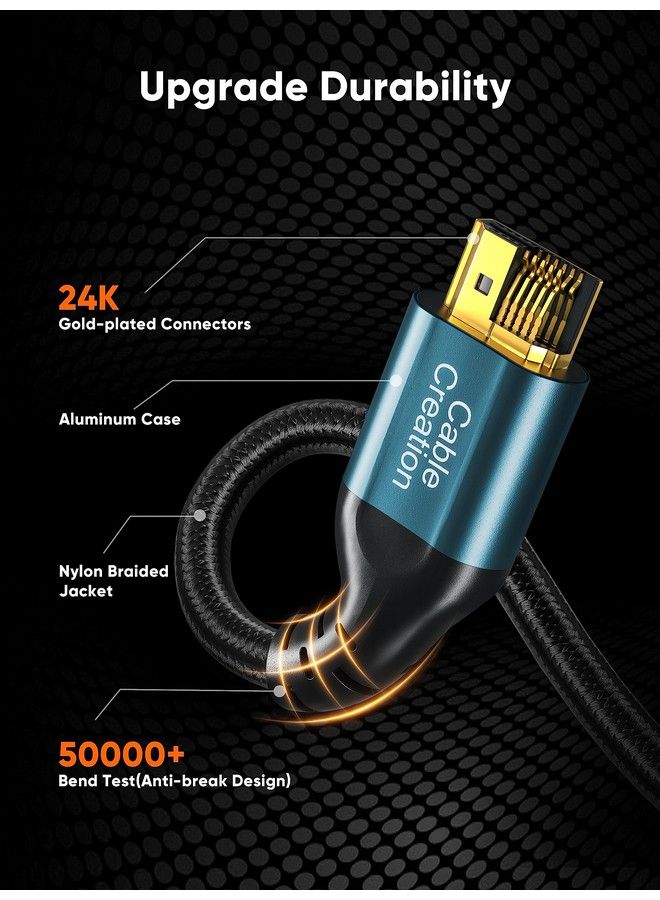 8K Hdmi Cable 6.6 Feet 48Gbps Hdmi 8K@60Hz Cable Earc Hdr Hdcp 2.2 2.3 Compatible With Ps5 Ps4 Xbox Series X Macbook Pro 2021 Rtx 3080 Roku Tv (Blue)