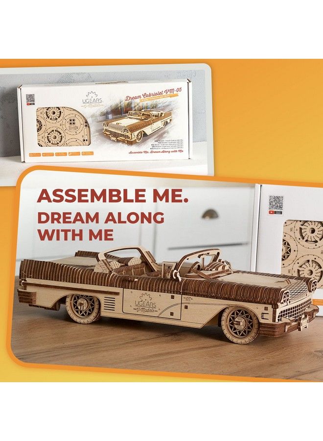 Mechanical Wooden 3D Puzzle Model Dream Cabriolet Vm 05 Father'S Day Gift Idea