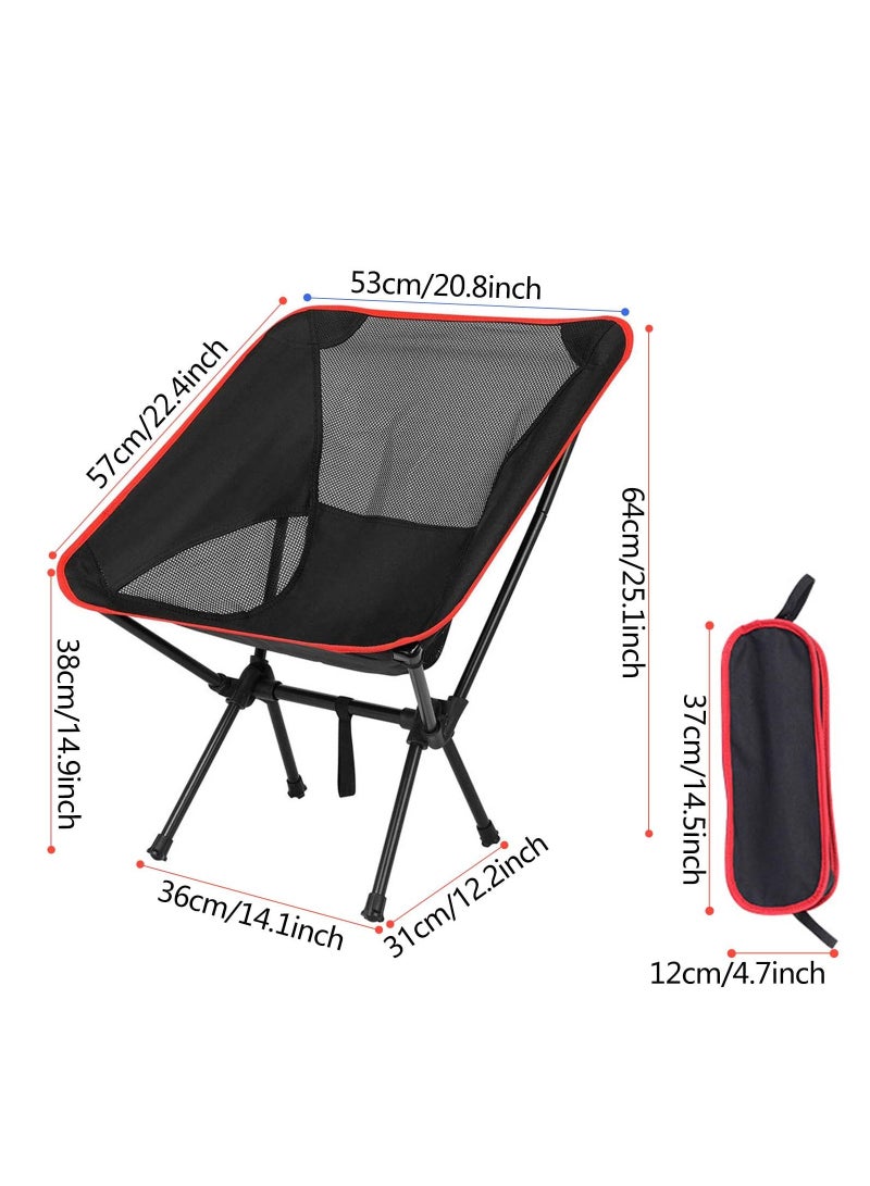 Folding Camping Chairs, Lightweight Camping Chairs, Portable Ultralight Folding Chair, Compact Backpacking Camp Chairs with Carry Bag, for Outdoor, Camping, Picnic, Fishing, Hiking and More