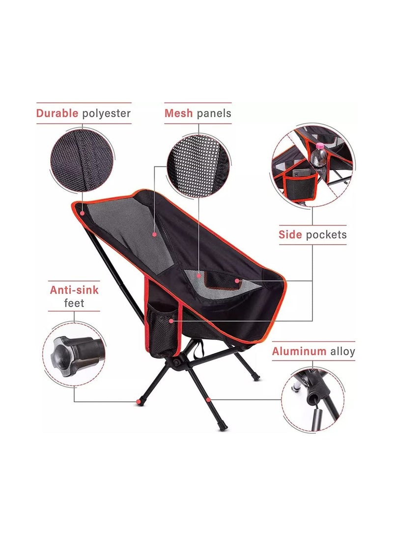 Folding Camping Chairs, Lightweight Camping Chairs, Portable Ultralight Folding Chair, Compact Backpacking Camp Chairs with Carry Bag, for Outdoor, Camping, Picnic, Fishing, Hiking and More