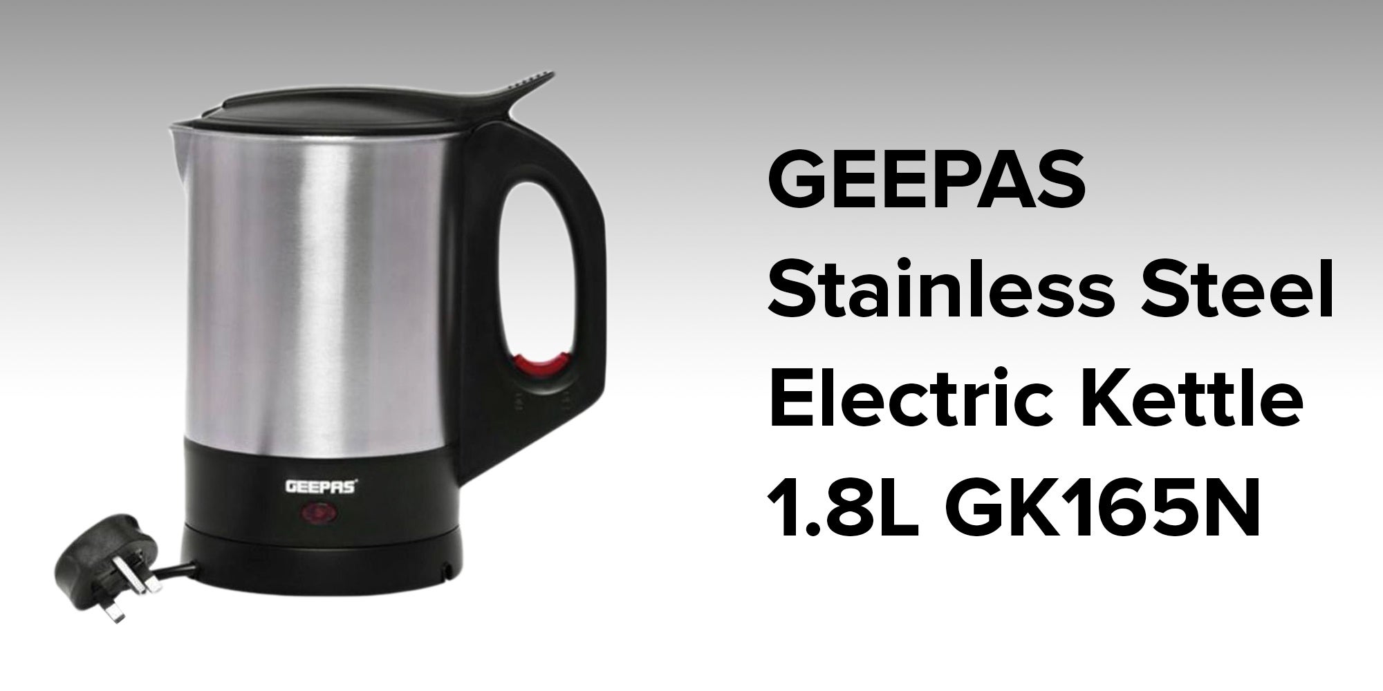 Stainless Steel Electric Kettle 1.8L GK165N Silver/Black