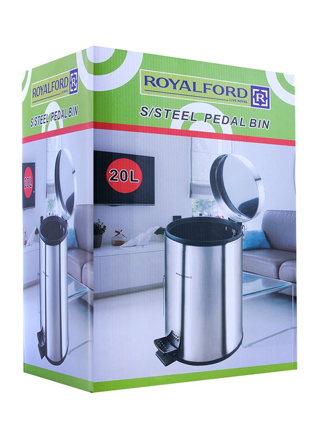 Stainless Steel Pedal Bin silver