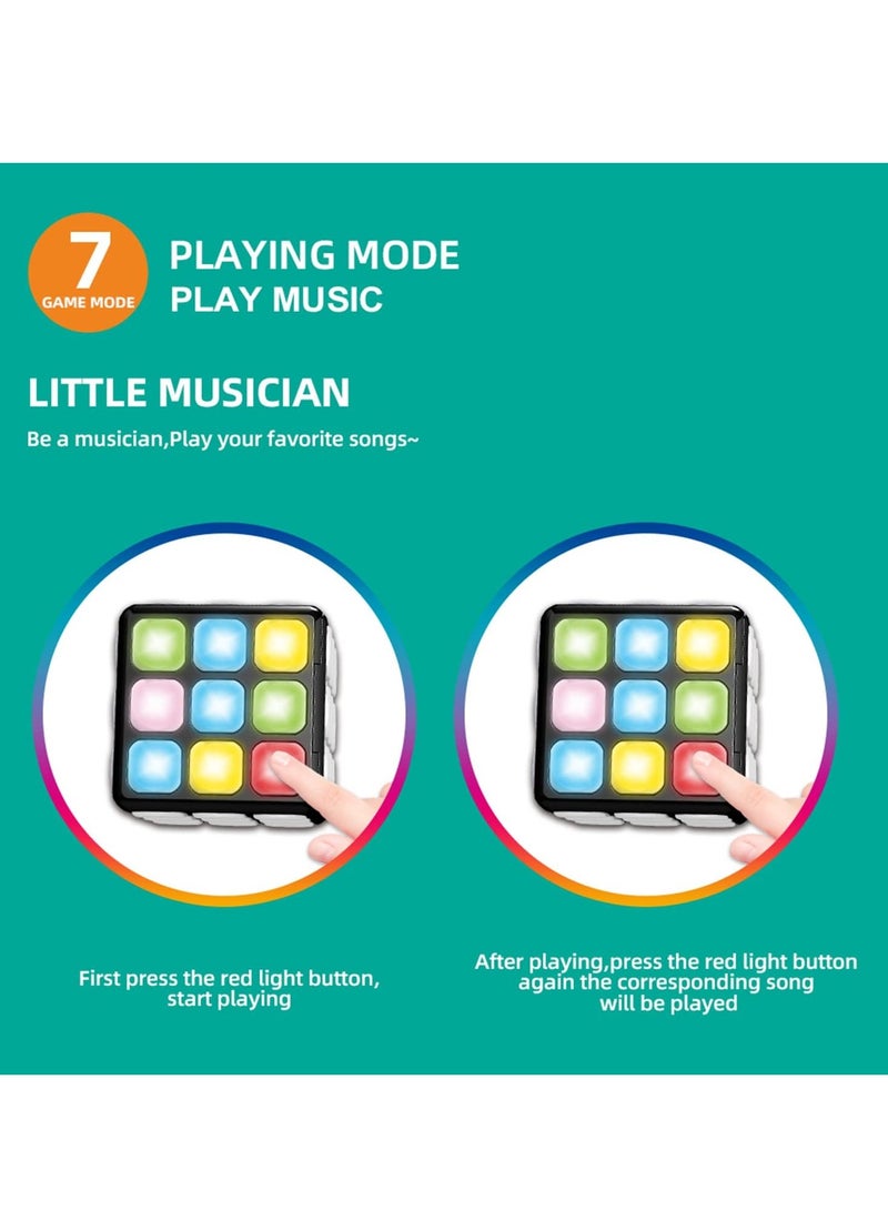 COOLBABY Kids Light and Music Rubik Cube Multifunction Puzzle Game Cube Flashing Cube Electronic Brain and Memory Games for Kids Sensory Fidget Toy