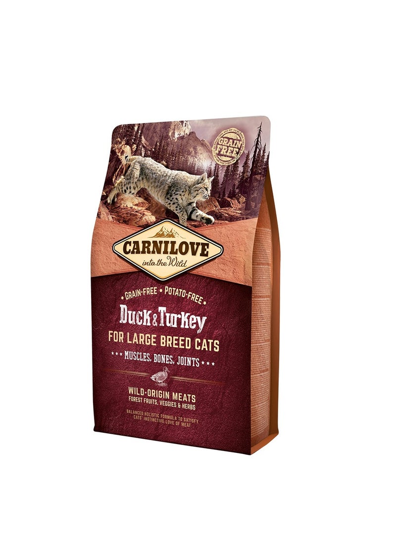 Duck And Turkey For Large Breed Adult Cats Brown 2kg