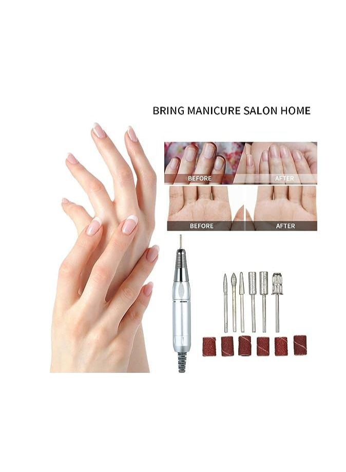 ORiTi Electric Nail Drill Machine 30000RPM E-file Electric Nail File Grinder Polisher Kit Manicure Pedicure Drill for Acrylic Gel Nails EU Plug (EU WHITE)