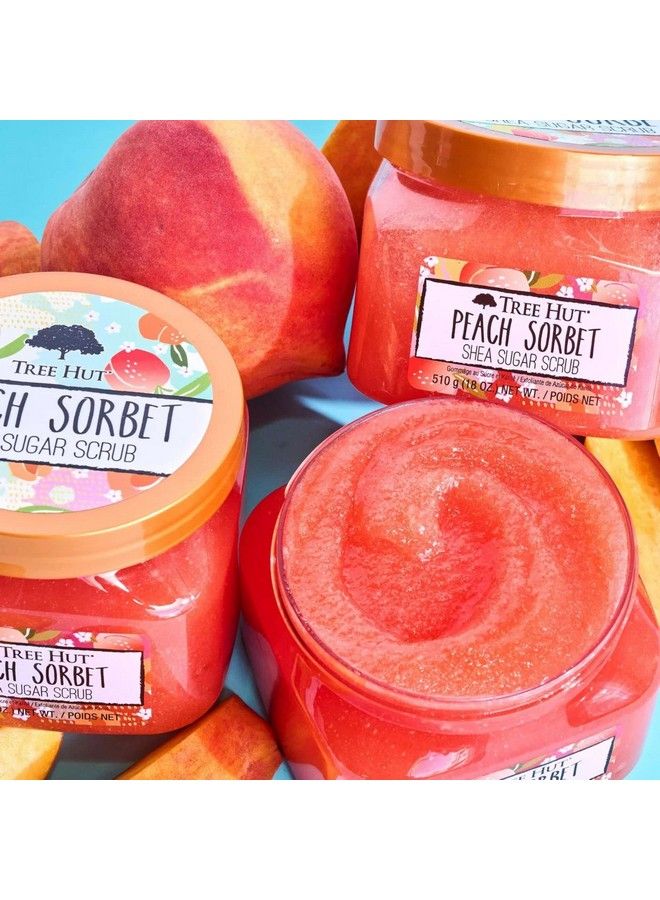 Peach Sorbet Shea Sugar Scrub 18 oz Ultra Hydrating and Exfoliating Scrub for Nourishing Essential Body Care
