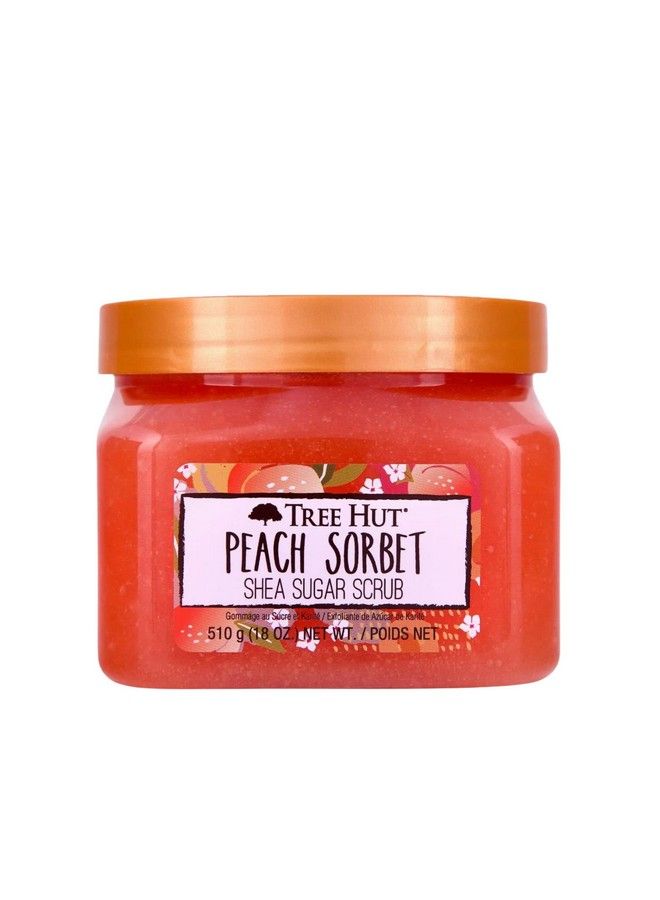 Peach Sorbet Shea Sugar Scrub 18 oz Ultra Hydrating and Exfoliating Scrub for Nourishing Essential Body Care