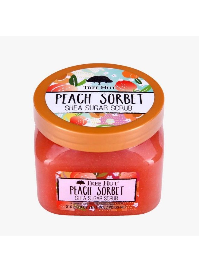Peach Sorbet Shea Sugar Scrub 18 oz Ultra Hydrating and Exfoliating Scrub for Nourishing Essential Body Care