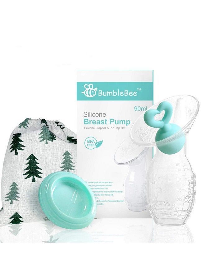 Manual Breast Pump With Breastfeeding Milk Saver Stopper& Lid In Gift Box Food Grade Silicone