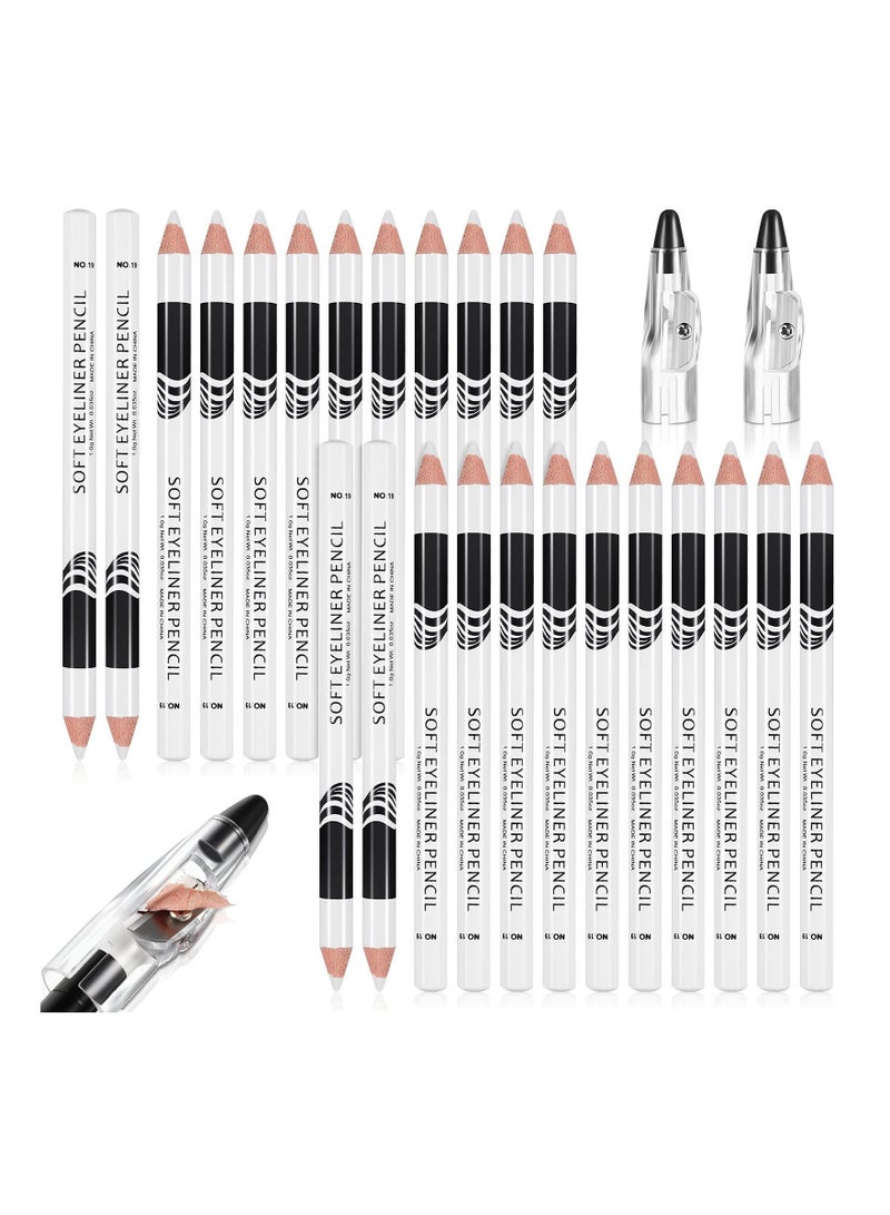 White Eyeliner Pencil Soft Highlighter Eye Liner Pencil Lying Eye Brightener Stick Eyeshadow Pencil Waterproof Hypoallergenic White Eye Liners Makeup Pencils Easy to Color Eye Makeup