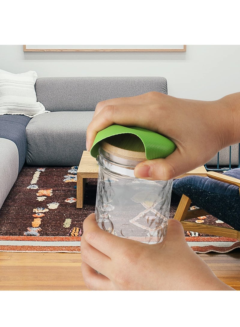 4Pcs Jar Opener Gripper Pads, Rubber Jar Grippers Multi-function Jar Opener for Seniors with Arthritis Weak Hands Kitchen Coasters(Light Blue, Green)