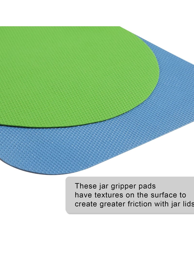 4Pcs Jar Opener Gripper Pads, Rubber Jar Grippers Multi-function Jar Opener for Seniors with Arthritis Weak Hands Kitchen Coasters(Light Blue, Green)