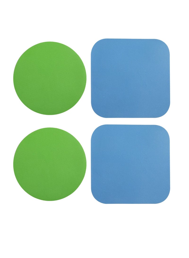 4Pcs Jar Opener Gripper Pads, Rubber Jar Grippers Multi-function Jar Opener for Seniors with Arthritis Weak Hands Kitchen Coasters(Light Blue, Green)