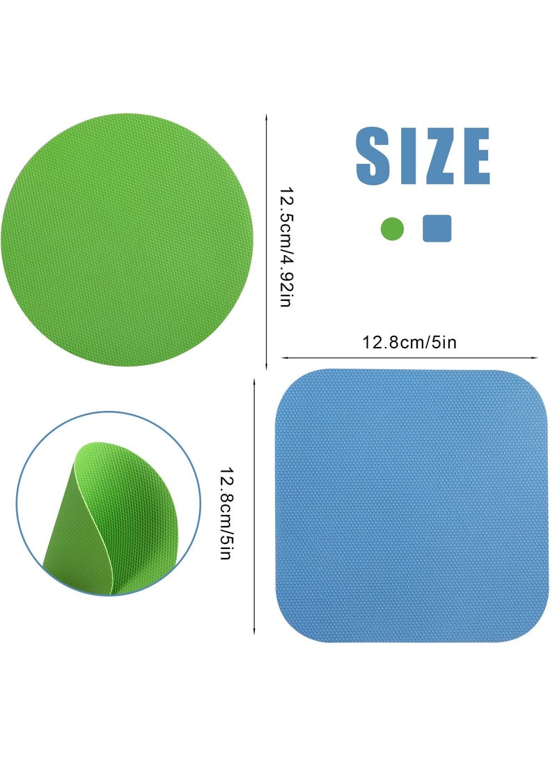 4Pcs Jar Opener Gripper Pads, Rubber Jar Grippers Multi-function Jar Opener for Seniors with Arthritis Weak Hands Kitchen Coasters(Light Blue, Green)