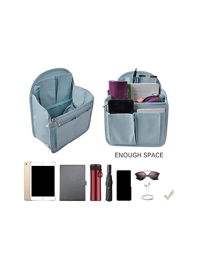 Backpack Organizer, Insert Small Bag Divider for Rucksack Purse Lightweight Nylon Shoulder Bag Organizer Insert, Light Blue