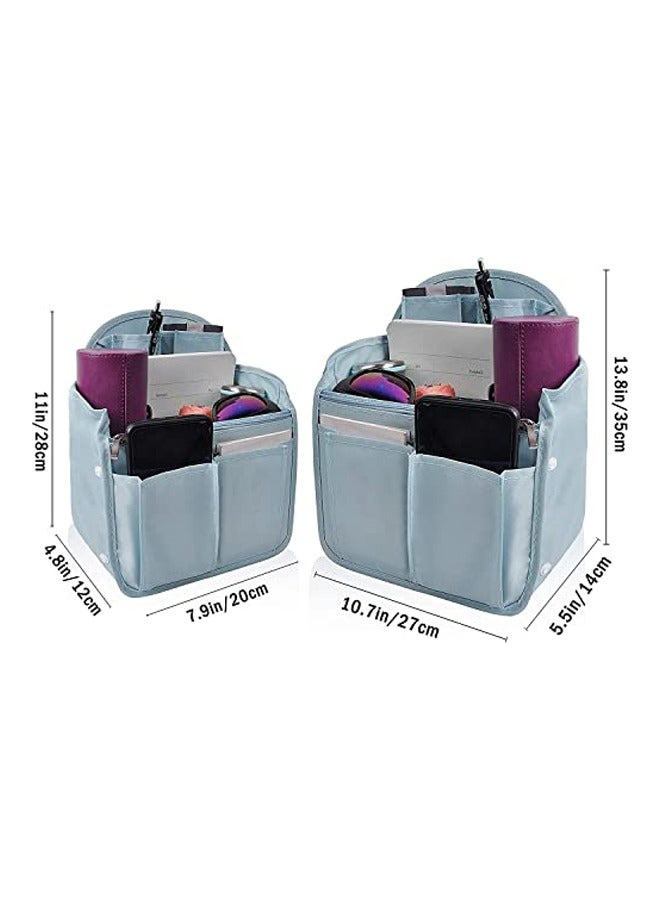 Backpack Organizer, Insert Small Bag Divider for Rucksack Purse Lightweight Nylon Shoulder Bag Organizer Insert, Light Blue