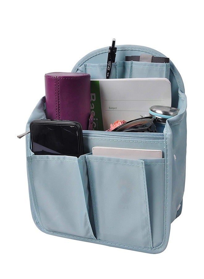 Backpack Organizer, Insert Small Bag Divider for Rucksack Purse Lightweight Nylon Shoulder Bag Organizer Insert, Light Blue