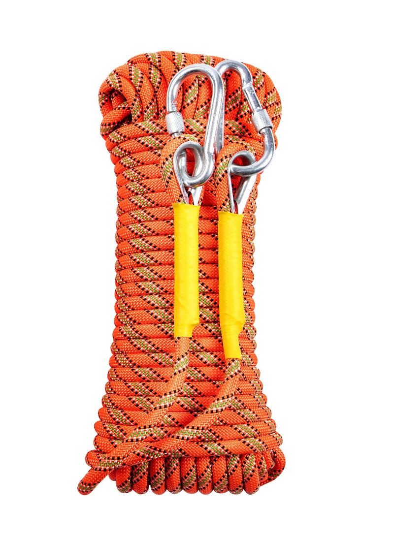 Climbing Rope, Dynamic Climbing Rope, Tree, Rock, Outdoor Survival Fire Escape Safety Rope Carabiner 10M