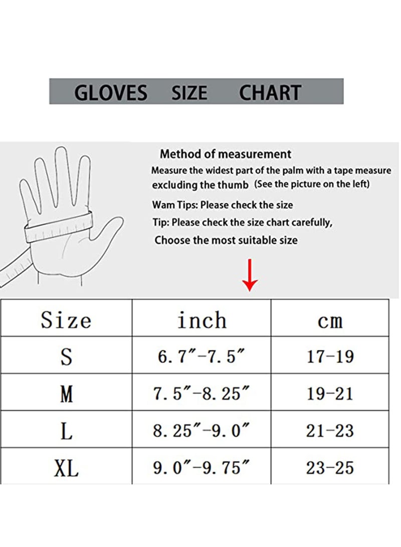 Winter Warm Gloves Men Women Cycling Windproof and Waterproof Pu Leather Touchscreen Cold Weather Driving Gloves, Size: M