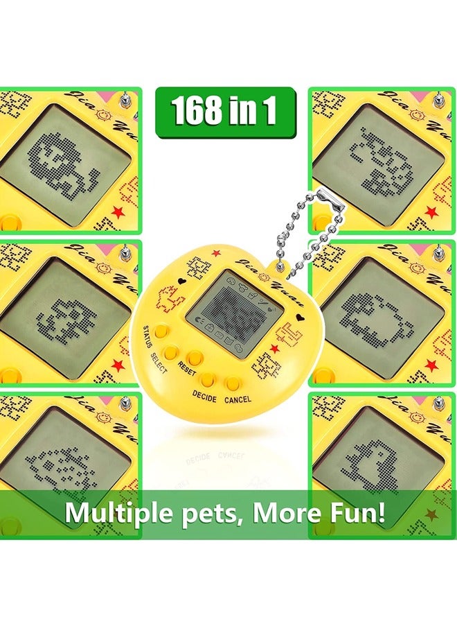 4 Pcs Virtual Pets Keychain, Virtual Electronic Digital Pets Keychain, Game Keyring, Retro Handheld Game, Machine Nostalgic 90s Toy for Boys Girls Party Favor